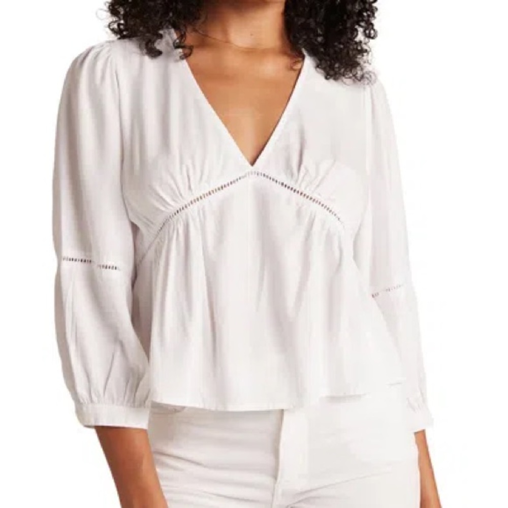 Bella Dahl White V-Neck Blouse